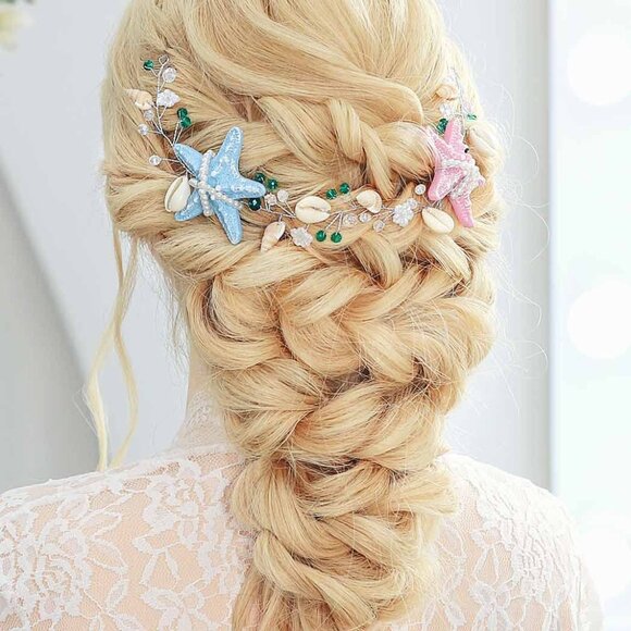 Mermaid Seashell Headband Wedding Hair Accessory for Women Girls - Picture 6 of 7